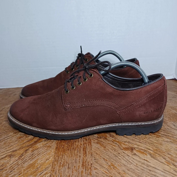 Cole Haan Nathan Plain Toe Men's Oxford Lace Up Casual Shoes C30634 Dark Brown S - Picture 1 of 10